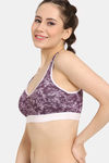 Rosaline Everyday Double Layered Non Wired 3/4th Coverage Bralette - Winter Bloom Pt — thumbnail 3